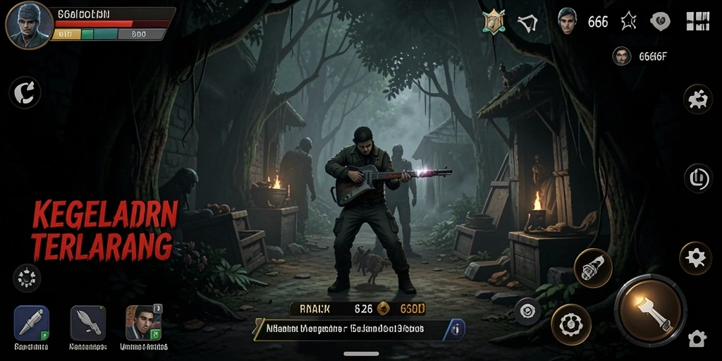 Tampilan gameplay menakutkan dari 666F yang penuh teror.
