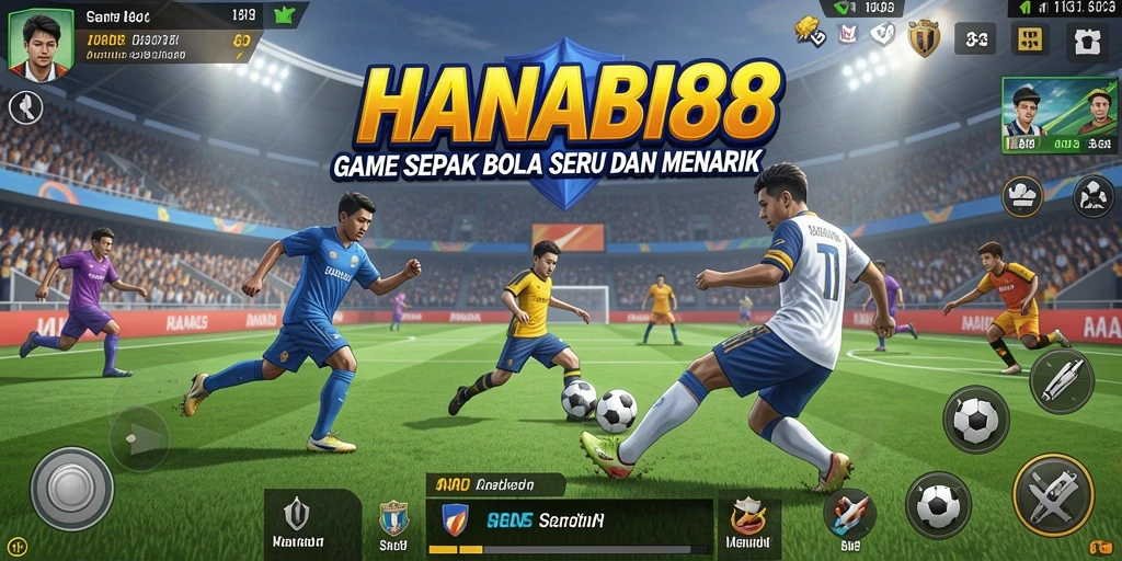 Gameplay seru dari HANABI88 dengan aksi sepak bola yang mendebarkan.