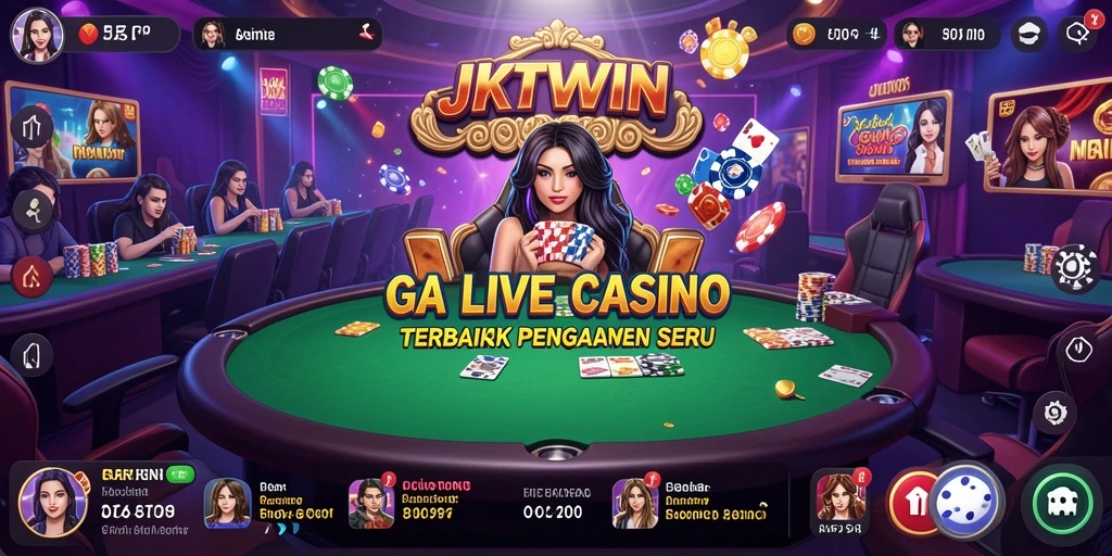 Tampilan antarmuka dan gameplay Live Casino JKTWIN yang menarik.
