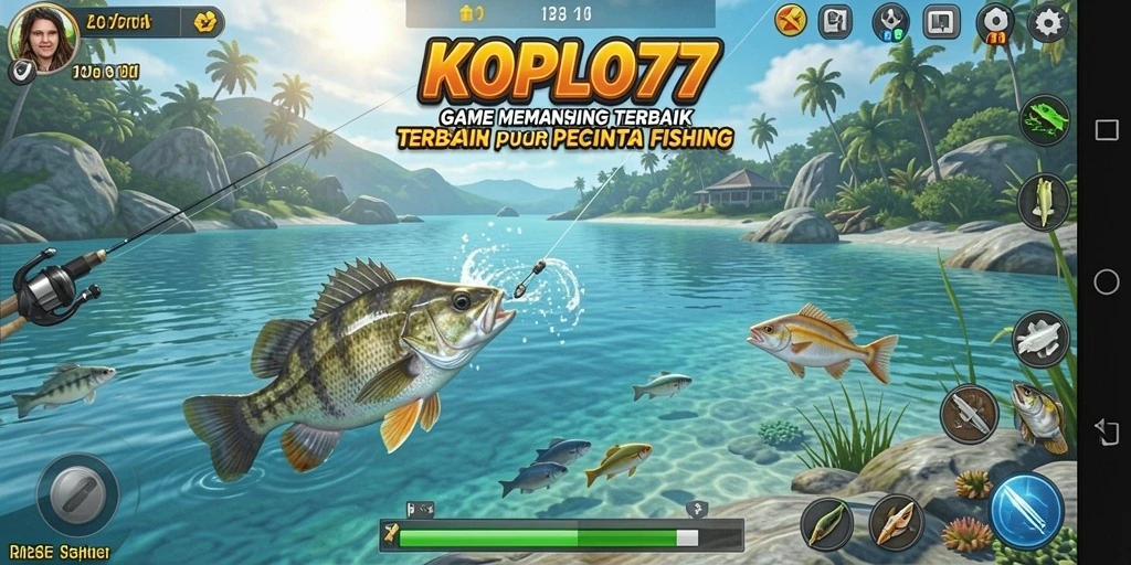 Tampilan gameplay seru dalam KOPLO77 saat memancing.