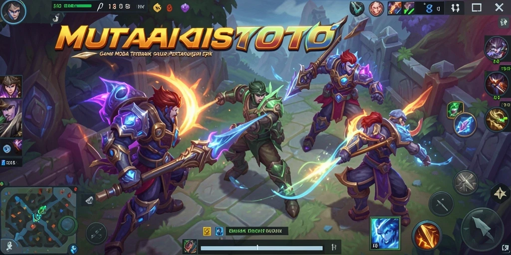 Tangkapan layar MUTASITOTO menampilkan serunya gameplay MOBA.