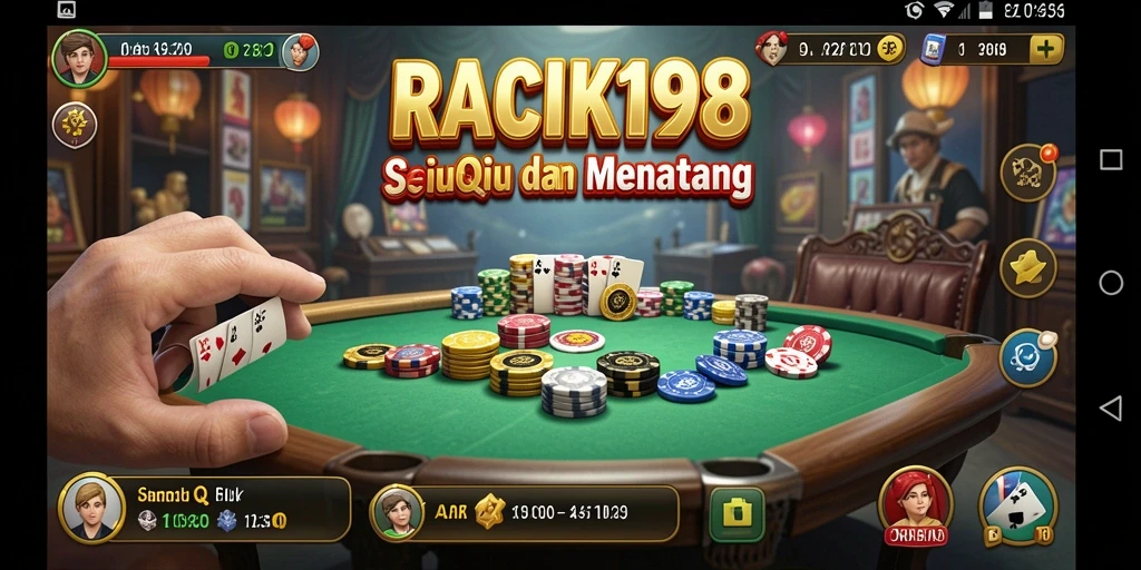 Tampilan gameplay seru QiuQiu di RACIK198.