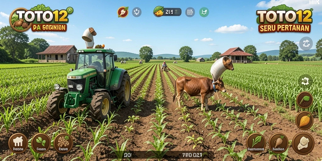 Tampilan gameplay TOTO12 yang menarik dalam pertanian.